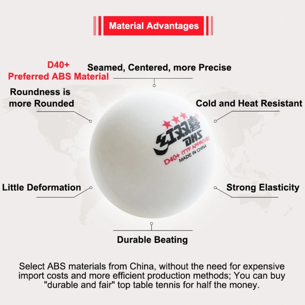 10 /20pcs DHS Seamed Table Ten - огляд і ціна Donic Table Tennis Ball